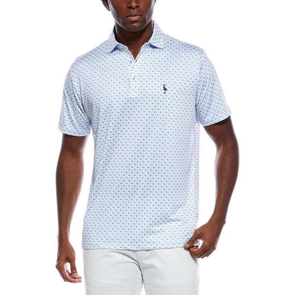 Tailorbyrd Mens  Carts And Byrds Printed Performance Polo Shirt